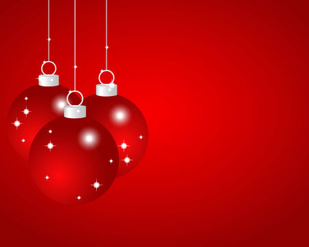 Red Christmas balls on a red backgroundのイラスト素材