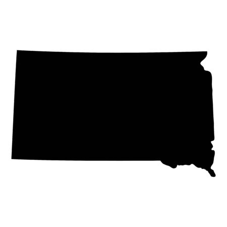 map of the U.S. state of South Dakotaのイラスト素材