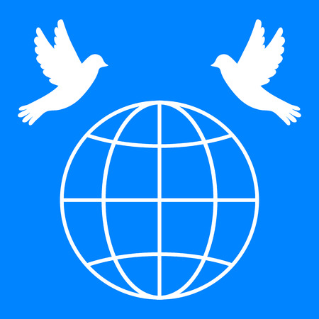 birds and the globeのイラスト素材