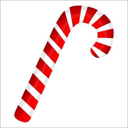 sweet traditional Christmas candy cane on white backgroundのイラスト素材