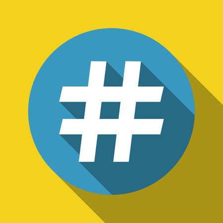 hashtag symbol flat design with shadowのイラスト素材