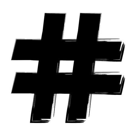 hashtag symbol on a white backgroundのイラスト素材