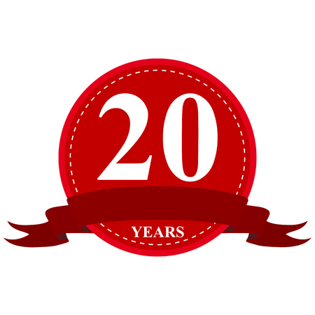 medal ribbon anniversary of 20 yearsのイラスト素材