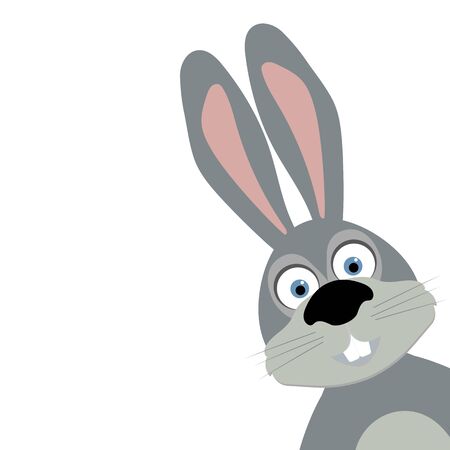 cartoon rabbit on white background. vector  illustrationのイラスト素材