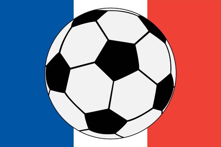 Official flag of France and soccer ball vector illustrationのイラスト素材