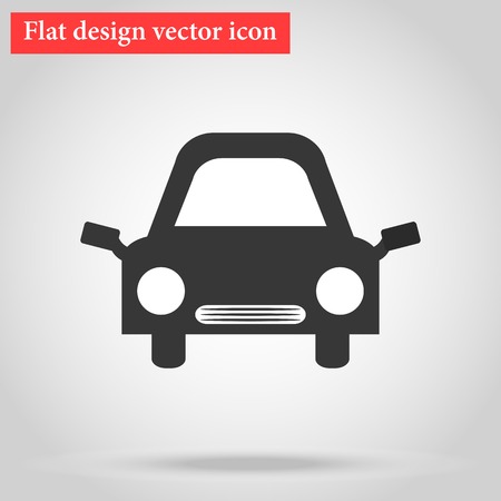 with the shadow Icon gray flat car design.illustrationのイラスト素材