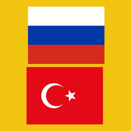 Flags of Russia and Turkey vector illustrationのイラスト素材