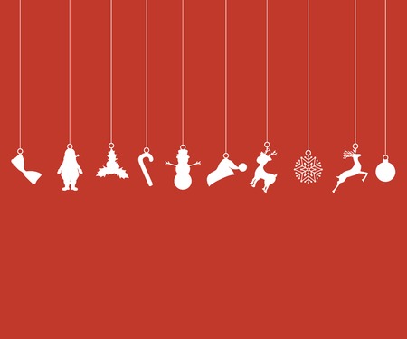 Christmas decorations of paper tape. Silhouette of decor elements for holiday, vector illustrationのイラスト素材