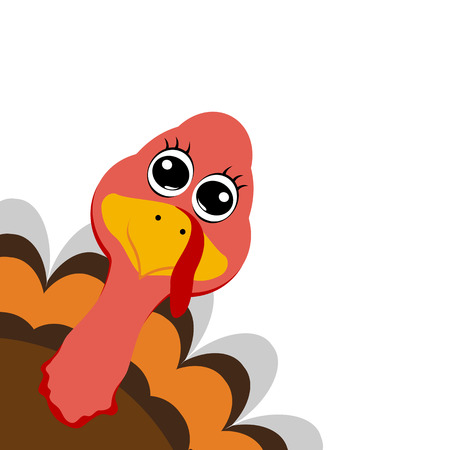 Funny turkey peeking sideways on Thanksgiving Day vectorのイラスト素材