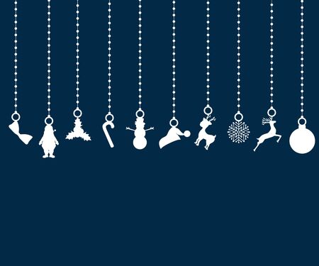 Christmas decorations of paper tape. Silhouette of decor elements for holiday, vector illustrationのイラスト素材