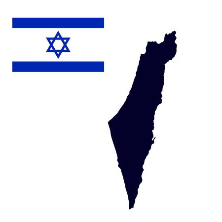 Israel map painted in the color of the flagのイラスト素材