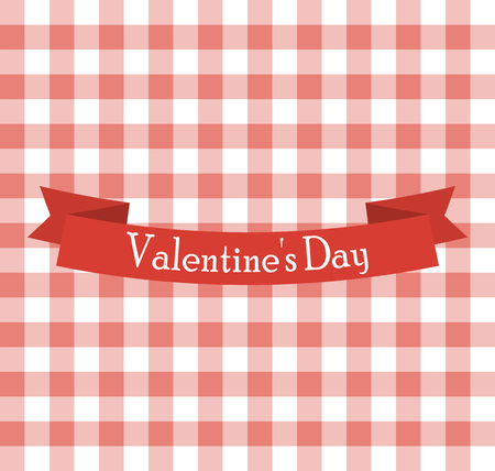 Ribbon for Valentine s Day on a postcardのイラスト素材