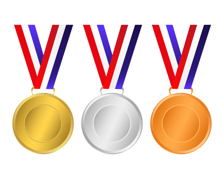 Gold, silver and bronze medals for the winners of the Champions.のイラスト素材