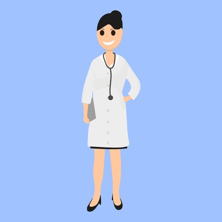 female doctor pediatrician in hospitalのイラスト素材