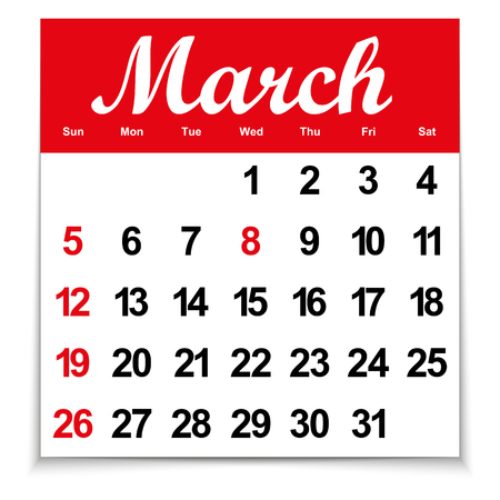 calendar 2017 with the month of March days of the week and datesのイラスト素材