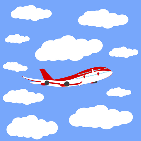 Airplane in the sky icon, vectorのイラスト素材