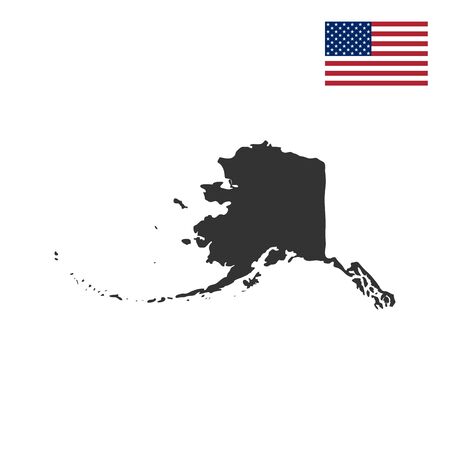 Map of the U.S. state of Alaska on a white backgroundのイラスト素材