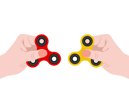 Spinner in the hand, a toy for stress removal, flat designのイラスト素材