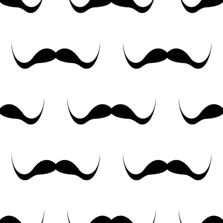 Seamless background, mustache on white background.のイラスト素材