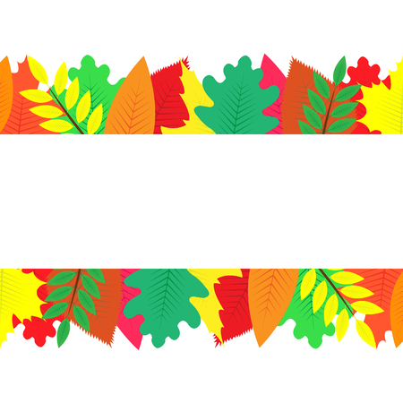 background decorated with colorful autumn leavesのイラスト素材