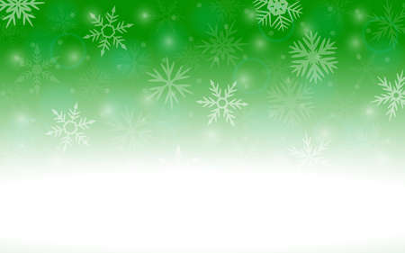 Green background with snowflakes.のイラスト素材