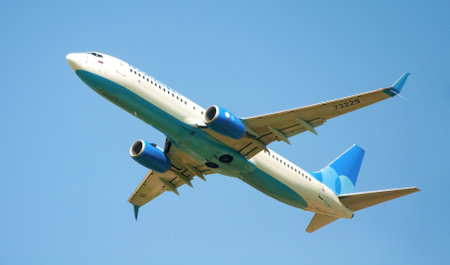 Sochi, Russia - April 22 , 2022: Aircraft Airline Victory in the skyのeditorial素材