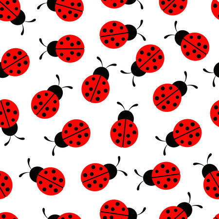 Seamless wallpaper ladybug. Vector continuousのイラスト素材