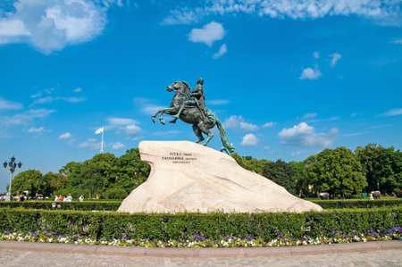 St. Petersburg, Russia - August 16 , 2022: Monument Bronze Horsemanのeditorial素材