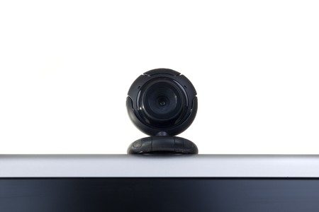 Web camera on monitorの写真素材
