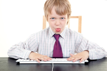 Boy with keyboard