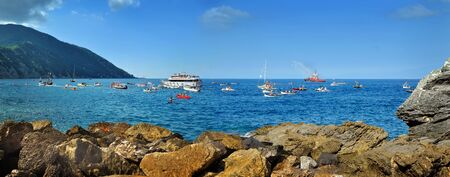 Camogli, Liguria, Italy - August 02-03, 2015: Festival "Stella Maris" is the traditional celebration that Camogli inhabitants dedicate to the Holy Virgin, worshipped with the title of "Star of the Sea", and that takes place every first Sunday of August.Inのeditorial素材