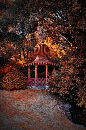 Chinese pavilion in park of Villa Durazzo-Pallavicini, Italyの写真素材