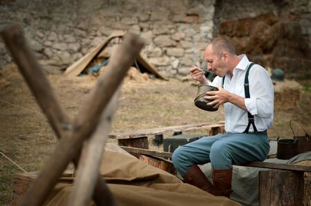 military-historical festival Chortkiv Athenziv in Chortkiv from June 15 to 17, 2018. Polish soldier