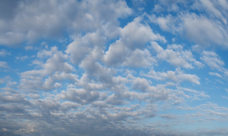 Beautiful cirrus clouds and sunlight. Background. Landscape.