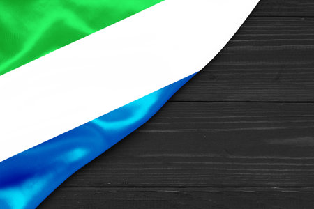 Flag of Sierra Leone place for text cope spaceの写真素材