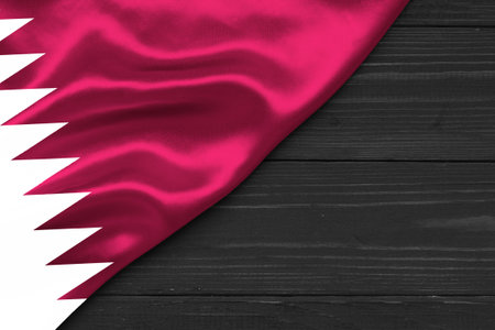 Flag Qatar place for text cope spaceの写真素材