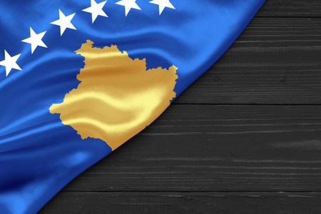 Flag of Kosovo place for text cope spaceの写真素材