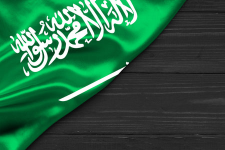 Flag of Saudi Arabia place for text cope spaceの写真素材