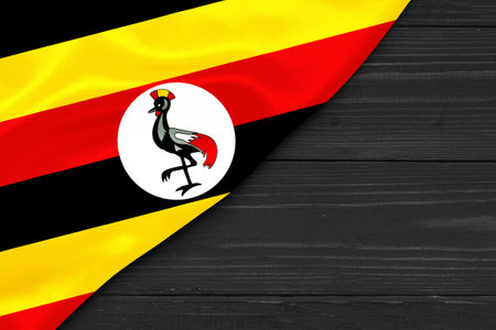 Flag of Uganda place for text cope spaceの写真素材