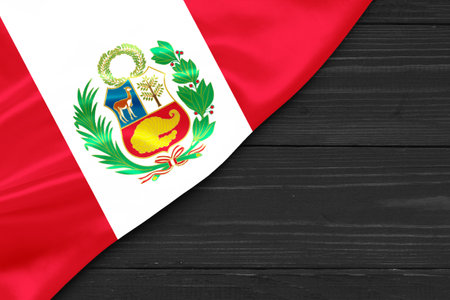 Flag of Peru place for text cope spaceの写真素材