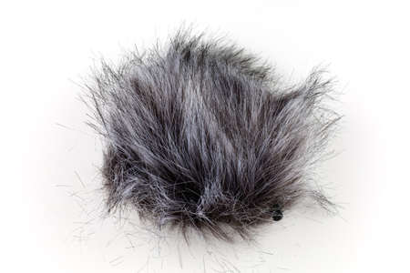 Dead cat for a microphone on a white background isolate
