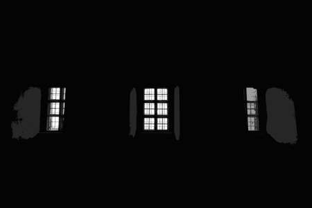 Windows and lattice in prisonの写真素材