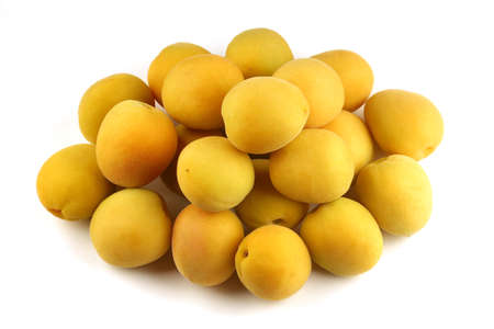 fresh apricot on a white backgroundの写真素材