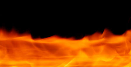 Fire on a black background place for text cope space