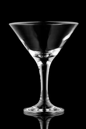Martini glass on a black backgroundの写真素材