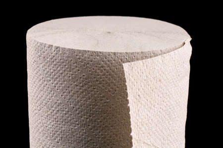 Toilet paper on dark backgroundの写真素材