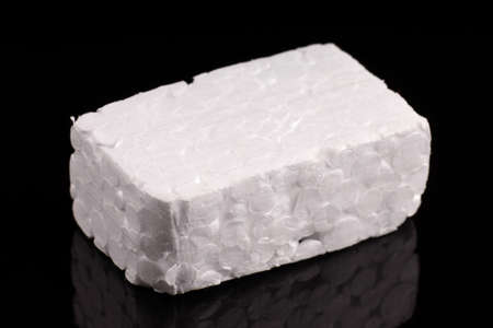 White styrofoam bar dark background closeupの写真素材