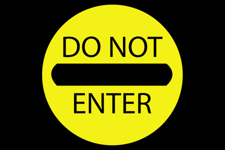The sign does not go yellow on blackの写真素材