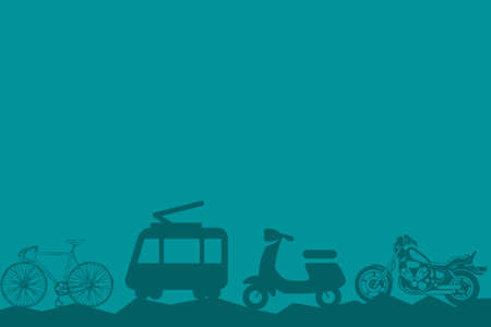 Icons of vehicles as symbol of delivery placeの写真素材