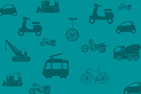 Icons of vehicles as symbol of deliveryの写真素材
